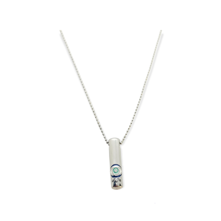 Necklace silver steel stick with eye